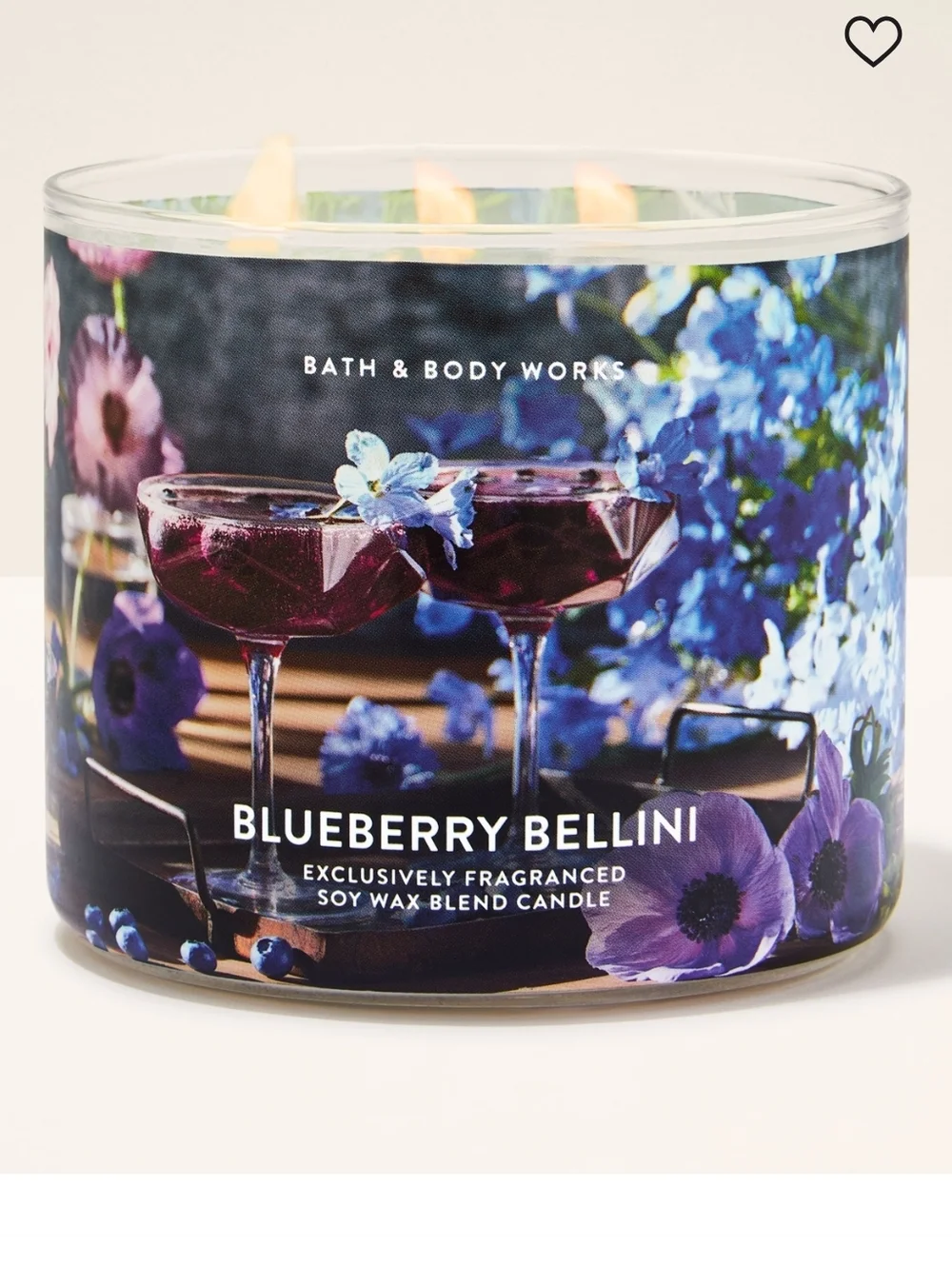 BATH & BODY WORKS 3 WICK CANDLE BLUEBERRY BELLINI - Picture 2 of 4